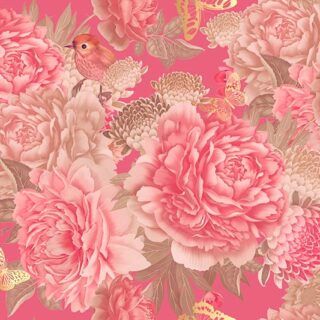 Sargam, Pink Peony Paradise Wallpaper Mural