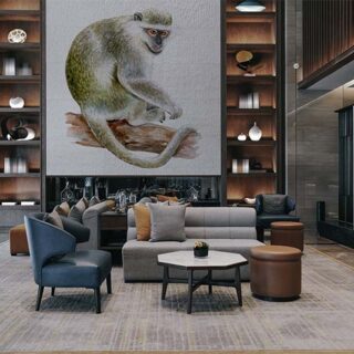 Realistic Watercolor Painting of Sabaeus Monkey Wallpaper Mural