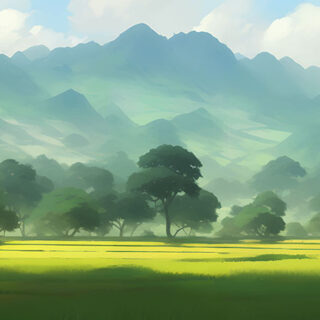 Upvan, Mountains and Farmlands Scenery Wallpaper Mural