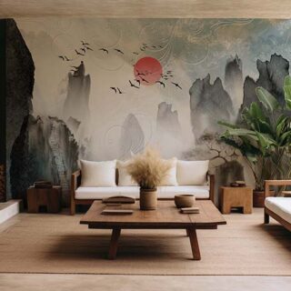 Beautiful Contrasting Hues Landscape Wall Mural Wallpaper