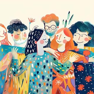 Bonded Bliss Friends Wallpaper