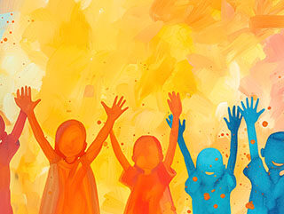 Joyful Connections, Childrens Art Wallpaper Mural