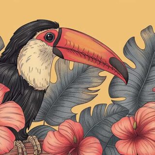 Elegant Toucan Wallpaper Mural