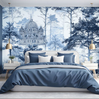 Majestic Blue Whisper Wallpaper Mural