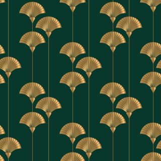 Golden Emerald Art Deco Wallpaper Mural