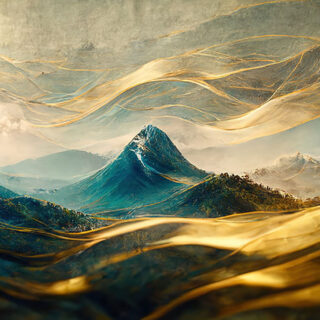 Sumeru, Japanese Traditional Style Minimalist Mountain Mural Wallpaper