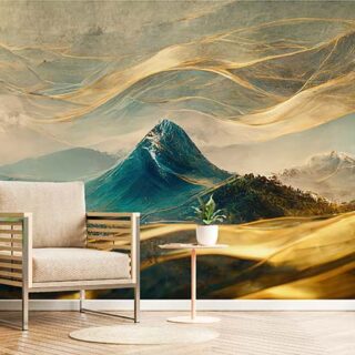 Sumeru, Japanese Traditional Style Minimalist Mountain Mural Wallpaper