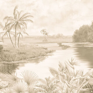 Vintage Forest Scenic Landscape Wallpaper Mural