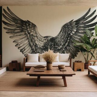 Angel Wings Drawing Wallpaper Mural