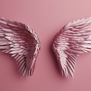 Pink Angel Wings Wallpaper Mural