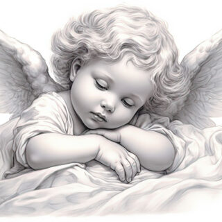 Angelina, Sleeping Cute Angel Wallpaper Mural
