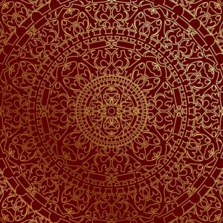 Golden Maroon Mandala Wallpaper Mural
