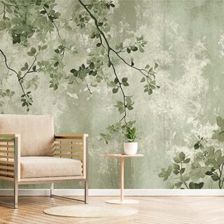 Grunge Tree Leaves Texture Wallpaper Mural