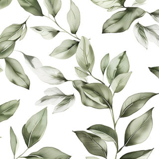 Pastel Watercolor Green Leaves Wallpaper