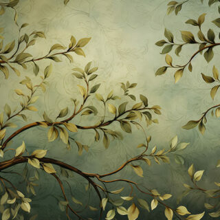 Whispering Green Branches Wallpaper Mural