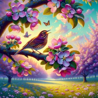 Gouraiya, Celestial Birdsong Wallpaper Mural