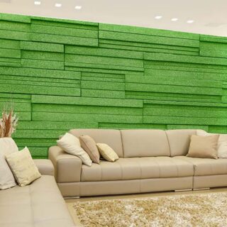 Green Stone Walls Effect Wallpaper Mural