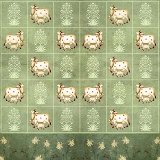 Pista Green Bhartiya Pichwai Wall Art Wallpaper Design