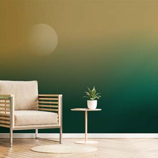 Chillax, Abstract Art Green and Gold Scenery Wallpaper Mural