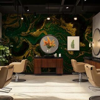 Emerald Gold Marble Serenity Wallpaper Mural
