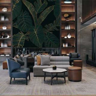 Luxury Gold and Nature Green Tropical Leaves Wallpaper Mural