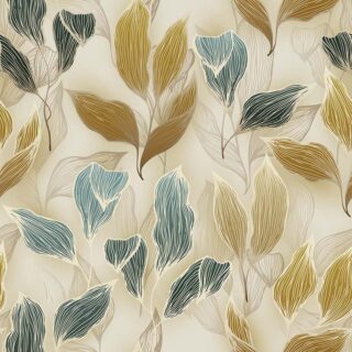 Premium Green Gold Leaves Foliage Wallpaper Mural