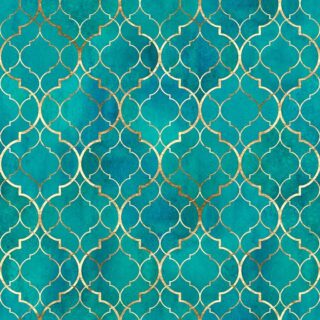 Teal Gold Moroccan Design Wallpaper Mural