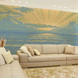 Alba, Beautiful Sunrise Over Ocean Scenery Wallpaper Mural