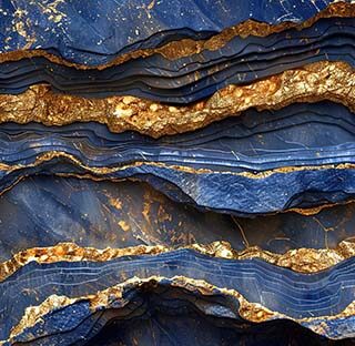 Aurum, Abstract Blue and Golde Marble Wallpaper Mural