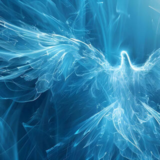 Celestora, Enchanting Blue Celestial Bird Wallpaper Mural