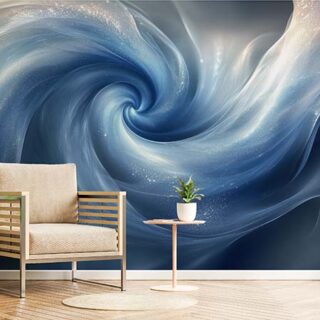 Helix, Midnight Blue Spiral Fractal Texture Wallpaper Mural