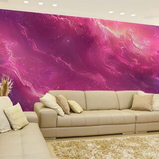 Ambra, Mesmerizing Pink and Purple Swirling Stars Wallpaper Mural