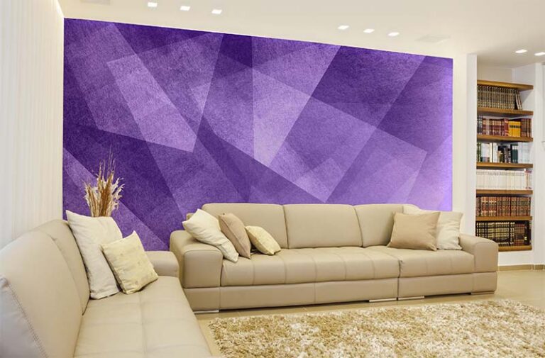 Modern Purple Abstract Shapes Wallpaper Mural Magic Decor