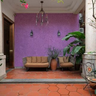 Purple Textured Wall Effect Wallpaper Mural