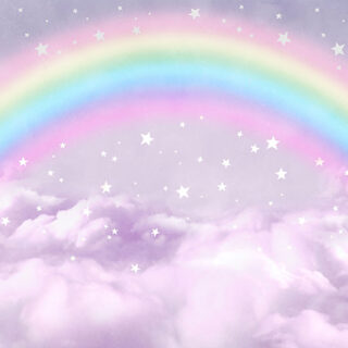 Colorful Pastel Rainbow and Clouds Wallpaper