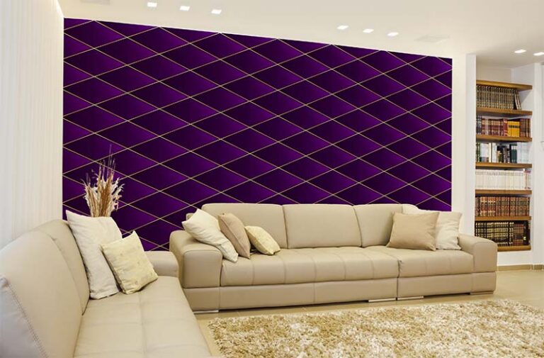 Luxury Purple Gold Geometric Pattern Wallpaper Mural Magic Decor
