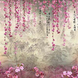 Beautiful Hanging Sakura Vines Wallpaper Mural