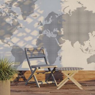 Halftone Mapped in Dots World Map Wallpaper Mural