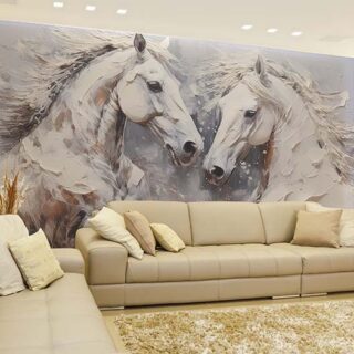 Majestic Brushstrokes Horse Painting Wallpaper Mural