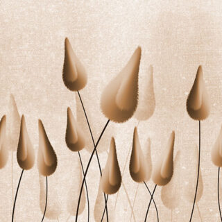 3D Beige Floral Art Wallpaper Mural