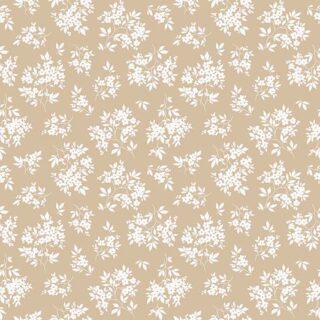 Light Beige Liberty Style Small White Flowers Wallpaper Mural