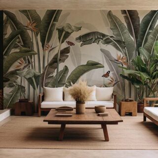 Panna, Serene Palm Panna Tree Tropical Wallpaper Mural