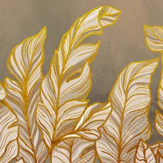 Patram, Beige Tropical Brown Leaves Wallpaper Mural