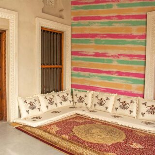 Bohemian Watercolor Brush Stripes Wallpaper Mural