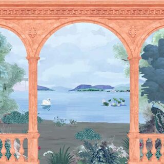 Jharokha, Beautiful Scenic View Garden Wallpaper Mural