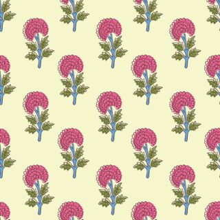 Spring Floral Block Print Wallpaper Mural