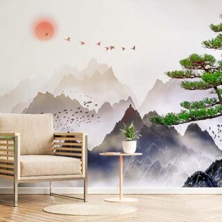 Gongbi, Chinese Painting Style Landscape Wallpaper Mural