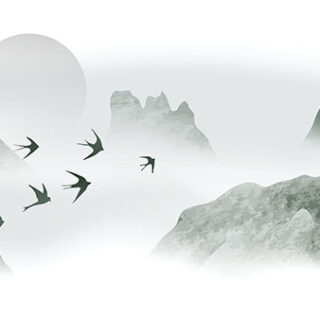 Soothing Japanese Style Landscape Art Wallpaper Mural