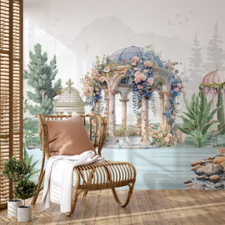 Noor, Ethreal Indian Style Garden Wallpaper Mural