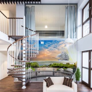 Beautiful Oceanscape Window Wallpaper Mural